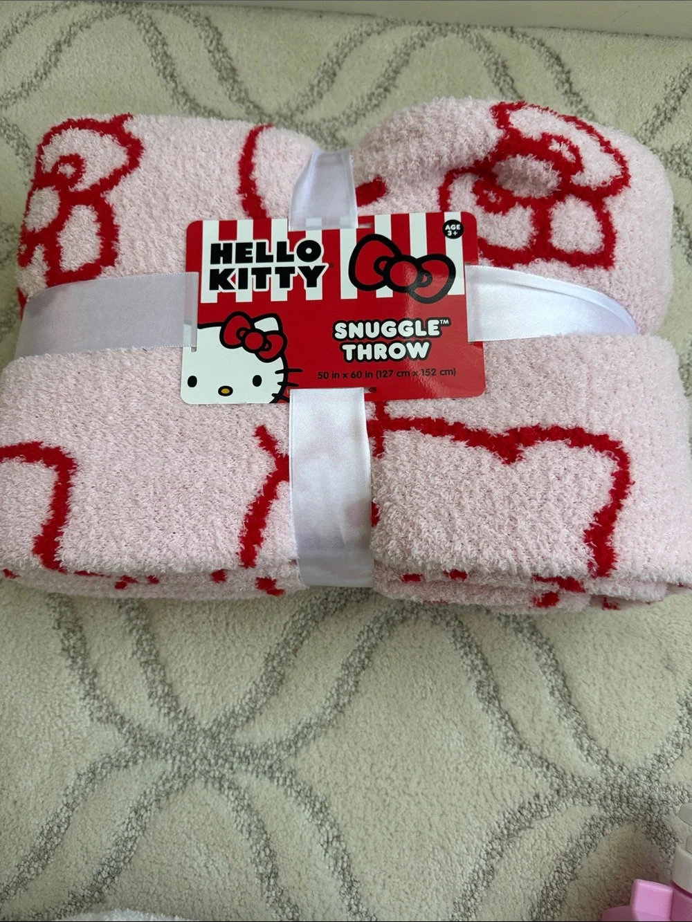 Hello Kitty Pink & White Kids Bath Gift Set with Red Bow Cosmetic Case